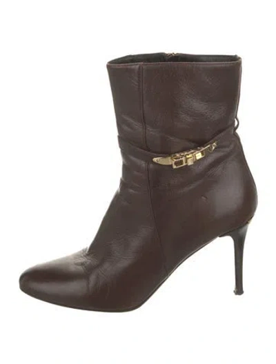 Pre-owned Burberry Leather Boots In Brown