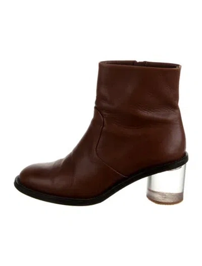 Pre-owned Burberry Leather Boots In Brown