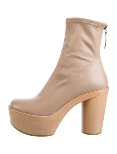 Pre-owned Burberry Leather Boots In Neutrals