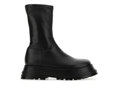 Pre-owned Burberry Leather Boots (women's) Sneakers In Black