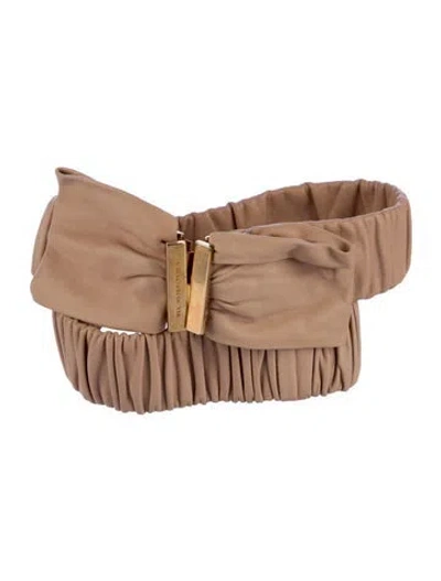 Pre-owned Burberry Leather Bow Accents Belt In Neutral