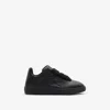 Burberry Black Sneakers With Textured Rubber Sole In Black