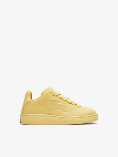 Burberry Leather Box Sneakers In Daffodil