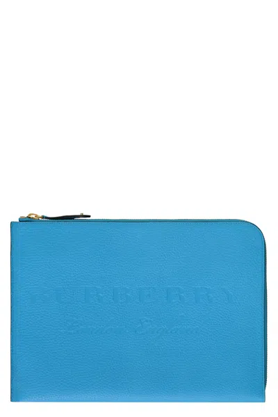 Burberry Leather Briefcase In Blue