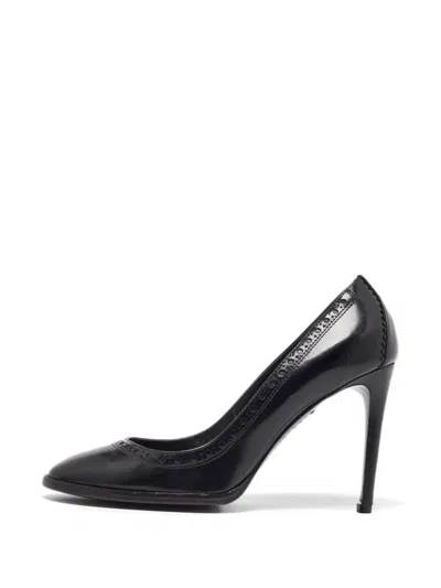 Pre-owned Burberry Leather Brogue Pumps In Black