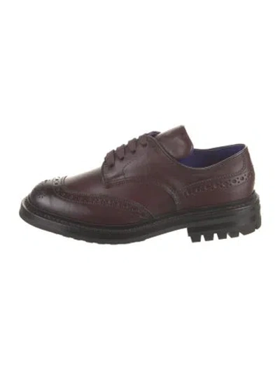 Pre-owned Burberry Leather Brogues In Burgundy