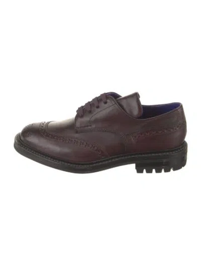 Pre-owned Burberry Leather Brogues In Burgundy