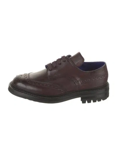 Pre-owned Burberry Leather Brogues In Burgundy