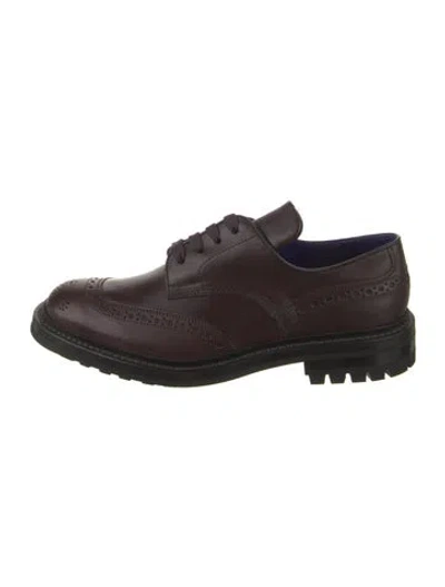 Pre-owned Burberry Leather Brogues In Burgundy