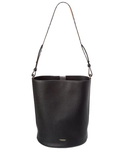Burberry Leather Bucket Bag In Black