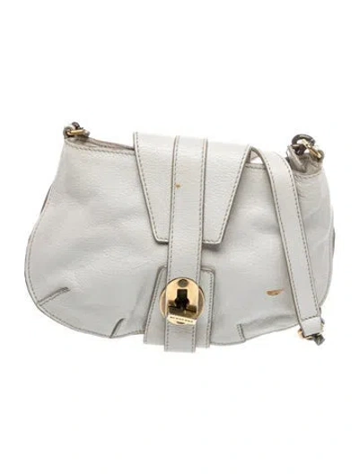 Pre-owned Burberry Leather Bucket Bag In White