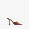 Burberry Round Toe High Heel Sandals In Chestnut