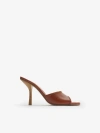 Burberry Round Toe High Heel Sandals In Chestnut
