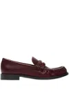 Burberry Cadet Grained Calf Leather Penny Loafers In Burgundy