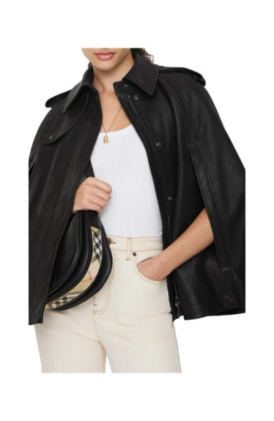 Burberry Leather Cape In Black