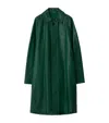 Burberry Women's Leather Single-breasted Overcoat In Green
