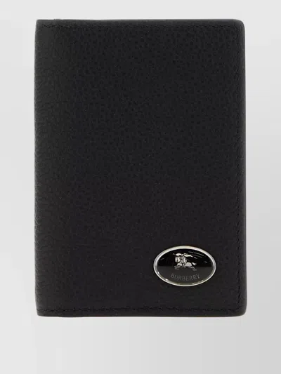 Burberry Embossed-check Folding Card Case In Black