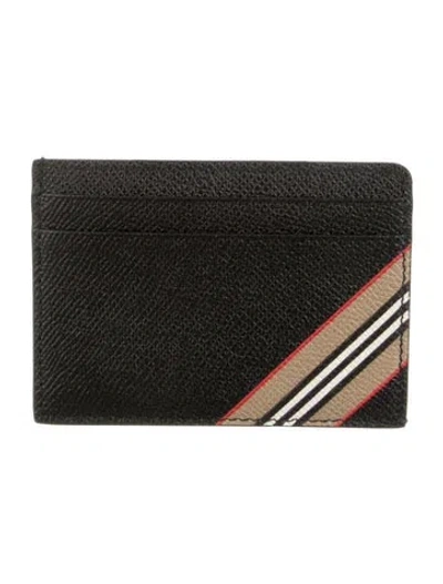 Pre-owned Burberry Leather Card Holder In Black