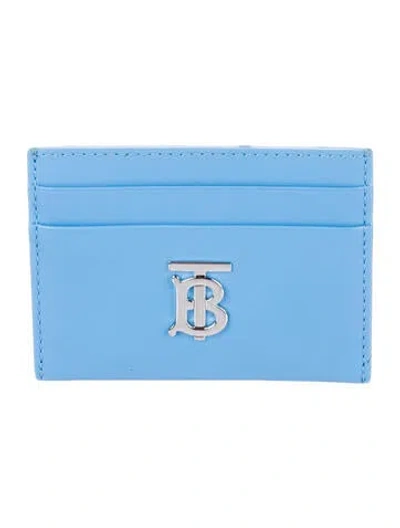 Pre-owned Burberry Leather Card Holder In Blue