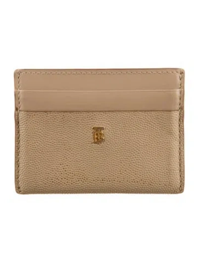 Pre-owned Burberry Leather Card Holder In Neutral