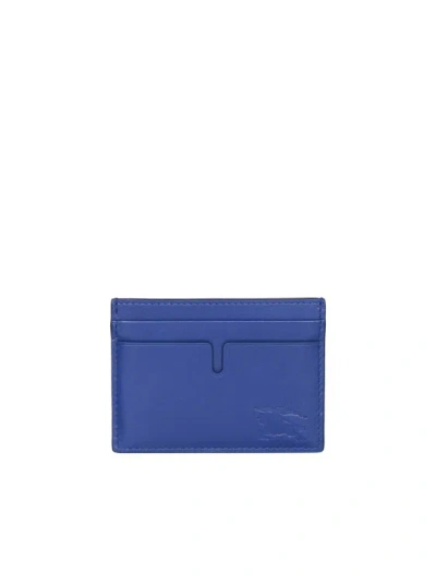 Burberry Leather Cardholder In Blue