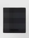 Burberry Leather Cardholder With Printed Check Pattern In Black