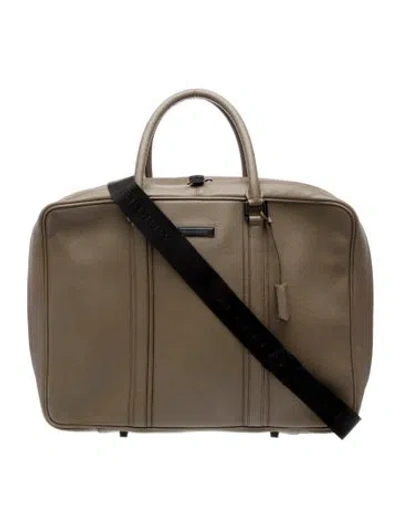 Pre-owned Burberry Leather Carry-on Suitcase In Brown