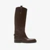 Burberry Cavalier Equestrian-knight Calf Leather Boots In Brown
