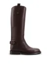 Burberry Cavalier Equestrian-knight Calf Leather Boots In Brown