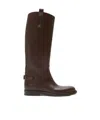 Burberry Cavalier Equestrian-knight Calf Leather Boots In Multi