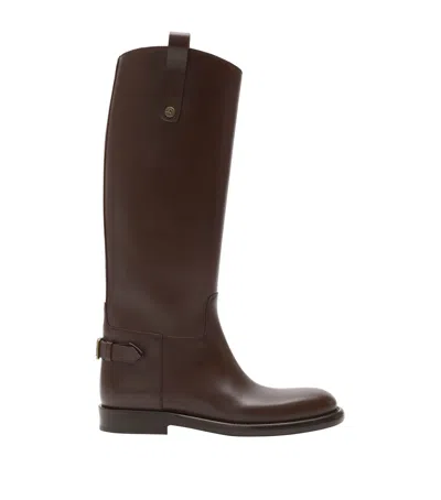 BURBERRY LEATHER CAVALIER KNEE-HIGH BOOTS