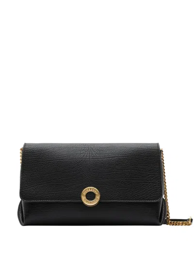 Burberry Leather Chain Strap Clutch In Black