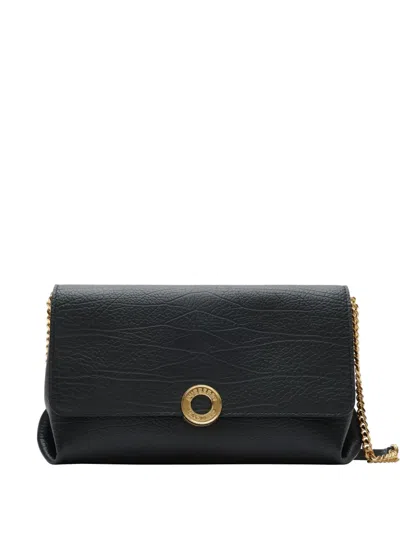 Burberry Leather Chain-strap Clutch In Black