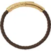 Burberry Check Leather Bracelet In Gold/military