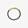Burberry Leather Check Bracelet In Gold/military