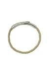 Burberry Leather Check Bracelet In Silver/artichoke