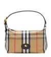 Burberry Women Coated Canvas Handbag With Check Pattern In Multi