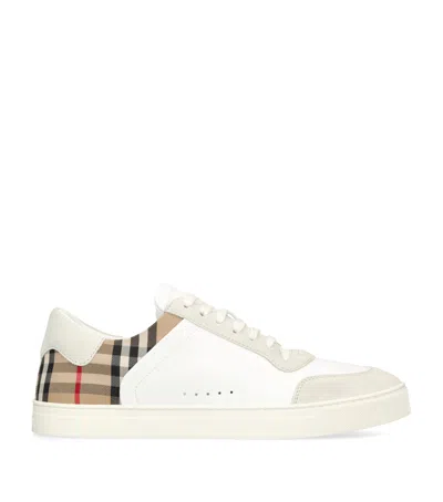 BURBERRY LEATHER CHECK SNEAKERS
