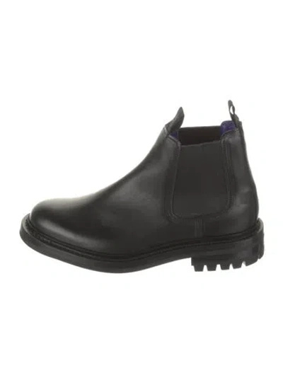 Pre-owned Burberry Leather Chelsea Boots In Black