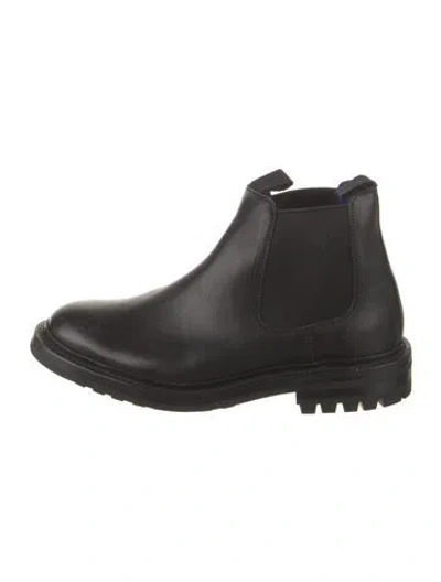 Pre-owned Burberry Leather Chelsea Boots In Black