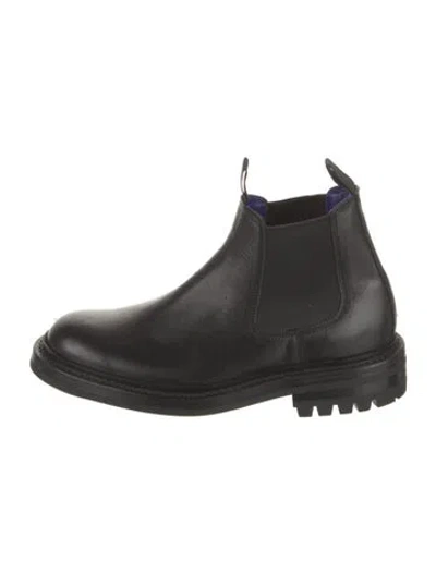 Pre-owned Burberry Leather Chelsea Boots In Black