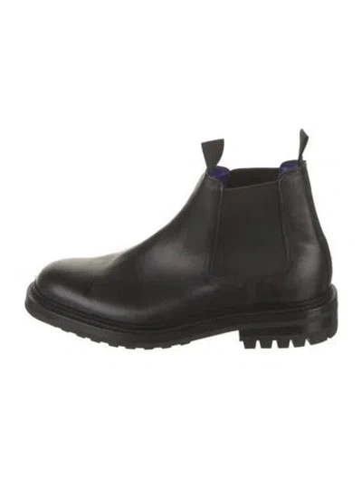 Pre-owned Burberry Leather Chelsea Boots In Black