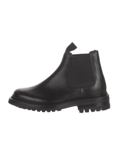 Pre-owned Burberry Leather Chelsea Boots In Black