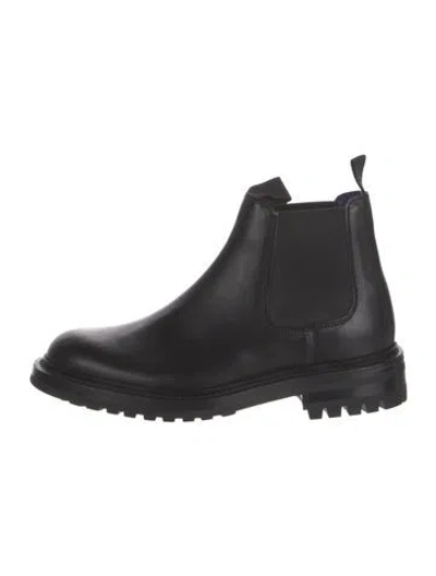 Pre-owned Burberry Leather Chelsea Boots In Black