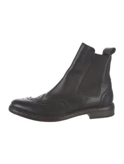 Pre-owned Burberry Leather Chelsea Boots In Black