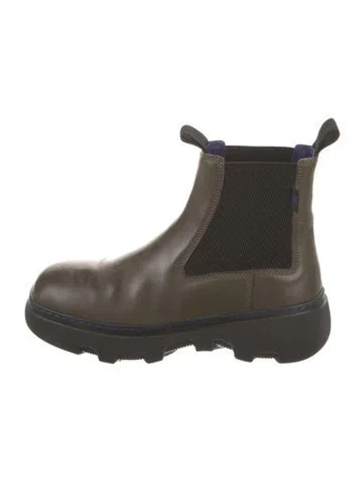 Pre-owned Burberry Leather Chelsea Boots In Brown
