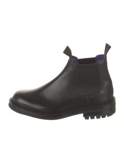 Pre-owned Burberry Leather Chelsea Boots W/ Tags In Black