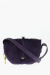 BURBERRY LEATHER CHESS SATCHEL BAG WITH PONY-FUR DETAIL