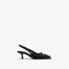 Burberry Leather Chisel Flora Slingback Pumps In Black
