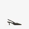 Burberry Leather Chisel Slingback Pumps In Loch